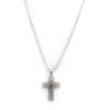 Les Trésors De Lily [J8465] - Silver 'Cross' Steel Necklace
