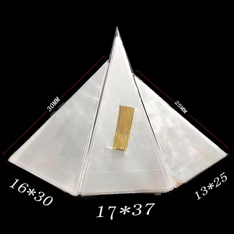 100Pcs DIY Candy Bag Wedding Favors Birthday Party Decoration Sweet Cellophane Transparent Cone Storage Bag