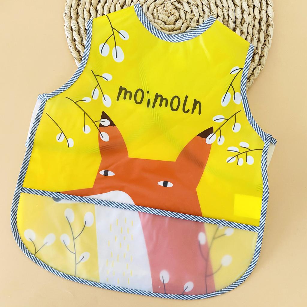 Adjustable Baby Bibs EVA Waterproof Lunch Feeding Bib Burp Cloths Cartoon Animal Children Apron