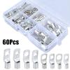 60Pcs SC Type Wire Nose Terminal Crimp Tinned Copper Bolt Hole Cable Connector Kit SC16-6 SC25-6 SC35-6 6mm 8mm 10mm Lugs Ring