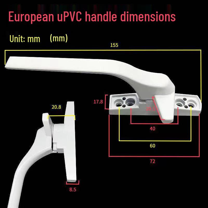 Утолщенные поворотно-откидные двери и окна из ПВХ, ручка в форме цифры семь с замком