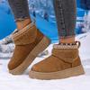 Fashion Women's Winter Warm Short Plush Snow Boots 2025 Winter Mix Color Thick Bottom Furry Ankle Boots Fashion Embroidery Cotton Shoes