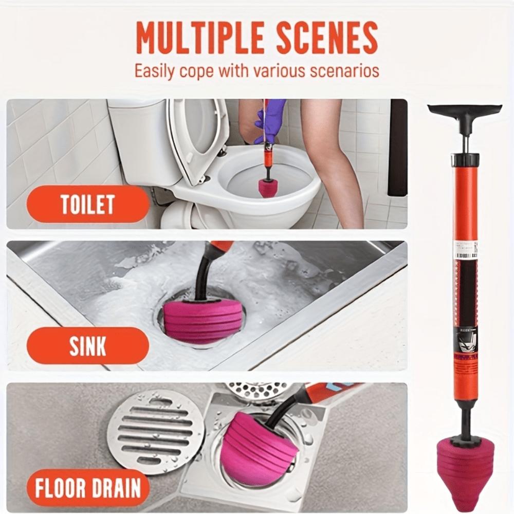 High-Pressure Toilet Plunger - Air Pressure Tool for Unclogging Toilets, Sinks, and Showers, Bathroom Maintenance, Shower Drain Maintenance
