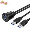 Водонепроницаемый двойной USB 3.0/2.0 удлинительный кабель для приборной панели автомобиля, мотоцикла или лодки