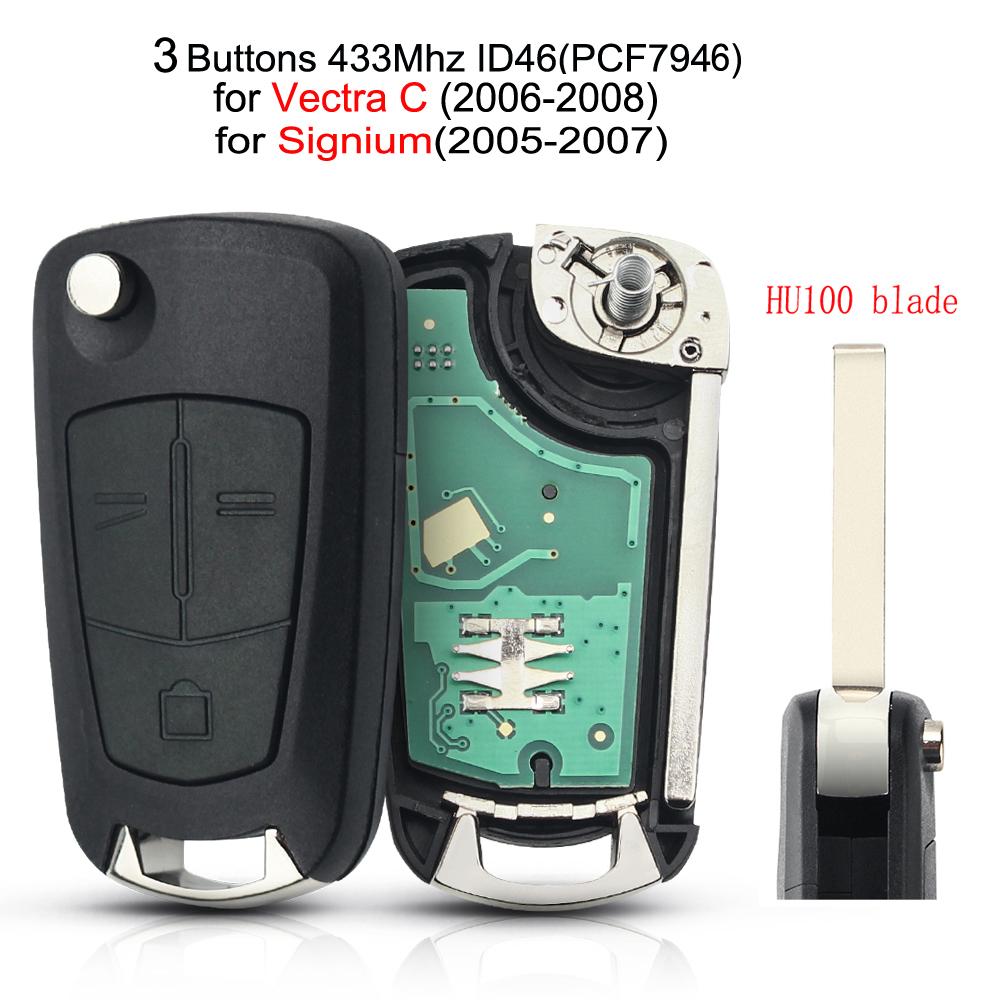 Для Vauxhall Opel Astra H Zafira B Corsa D Meriva Vectra C Signum 2 3 кнопки дистанционного ключа автомобиля выкидной ключ 433 МГц PCF7946 чип