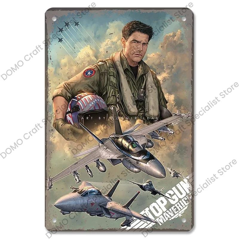 Винтажные авиационные таблички Металлическая пластина Топ ВВС Реактивные асы Истребитель Ретро Металлические жестяные знаки Клуб Мужская пещера Домашний настенный декор
