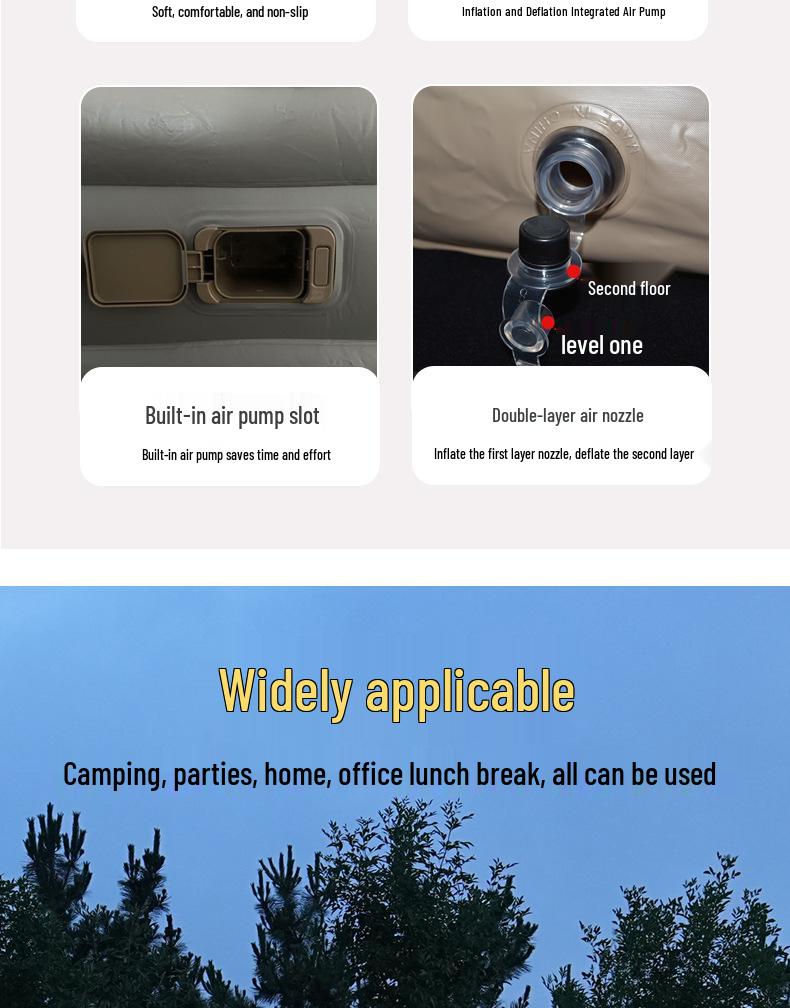 Автоматический надувной туристический матрас для путешествий на природе и использования в палатке