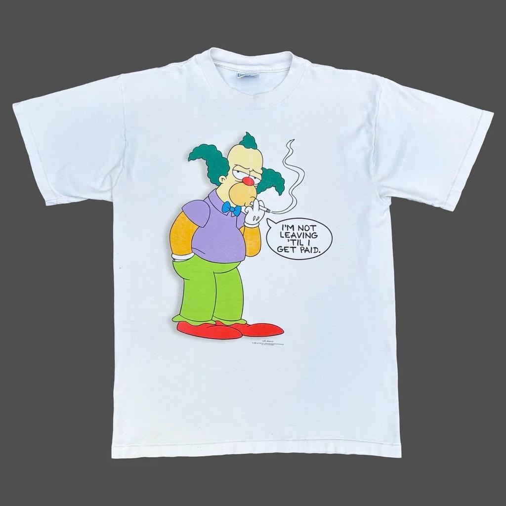 The Simpsons 1999 99 90s Krusty The Clown Vintage Fox Licensed Promo Unisex T-Shirt