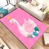 HD Cartoon Cute Swan Cygnus Area Rug,Carpet Rug for Living Room Bedroom Sofa Doormat Decoration, Kids Play Non-slip Floor Mat 3D