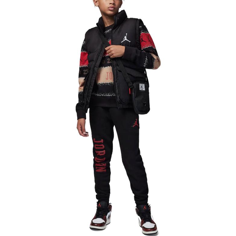 Jordan Толстовка с круглым вырезом и длинными рукавами, детские топы, черный цвет FV5658-010