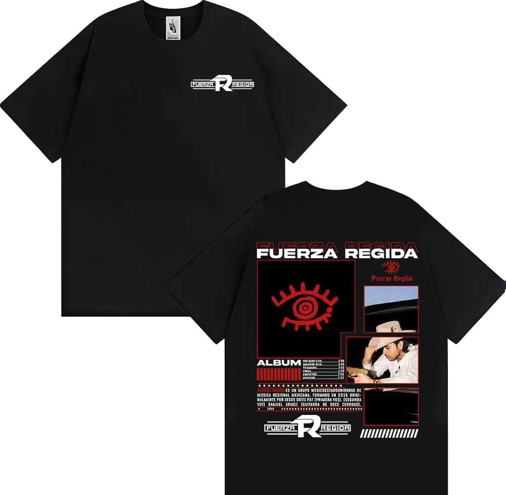 Fuerza Regida 111XPANTIA 2025 Album Tshirts Men Women Hip Hop Punk Style Oversized T Shirt Cotton 100 Short Sleeve Tshirt Tops