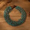 Handmade Crochet Beaded Necklace Holiday Style Boho Style Beads Neck Jewelry Ornament