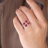 Faceted Ruby Silver Ring 925 Sterling Silver Handmade Jewelry Gift For Her
