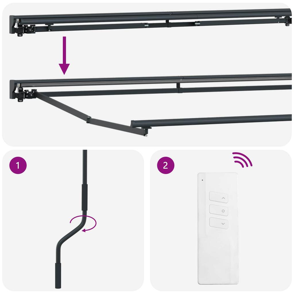 Electric Retractable Awning Anthracite 2.5 x 2 m