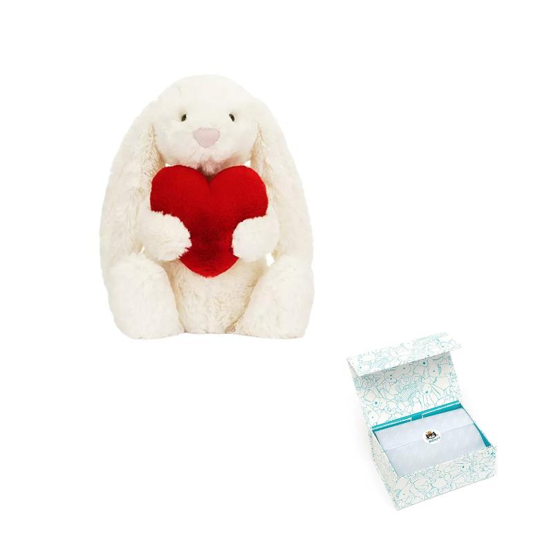 JELLYCAT День святого Валентина Заяц Бонни Красное Сердце Кукла Плюшевая Кукла Высота 18/31 см
