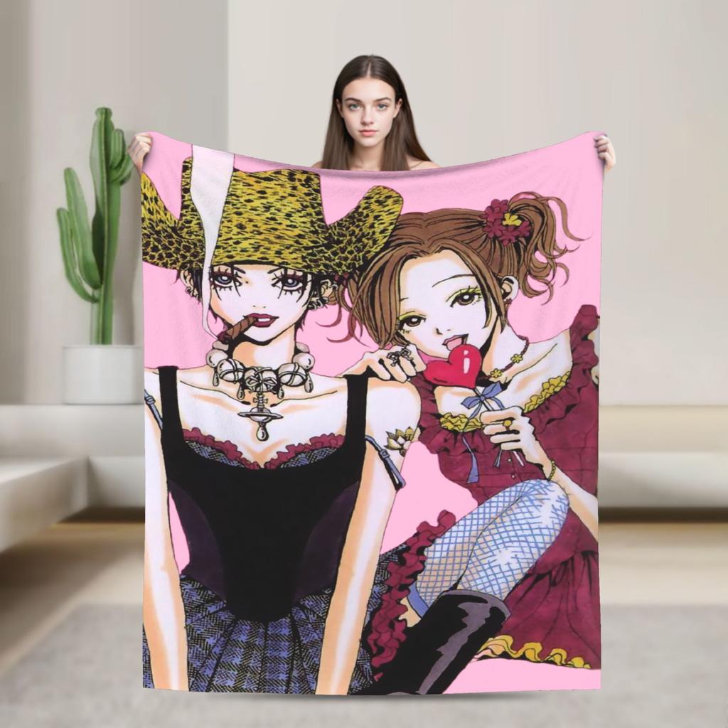 Nana Hachi Manga Knitted Blanket Anime Flannel Throw Blanket Summer Air Conditioning Portable Soft Warm Bedsprea