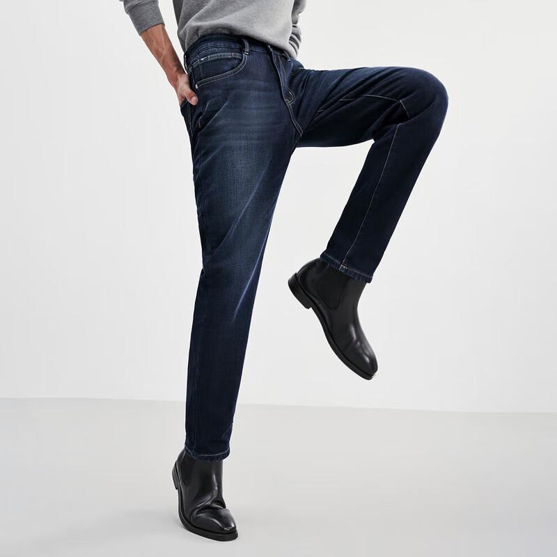 SEPTWOLVES Мужские джинсы из выстиранного денима на флисовой подкладке