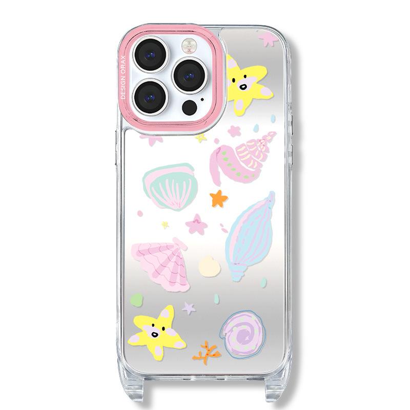 Чехол для зеркала Zhitai: Совместимо с iPhone 15/13 Pro Max/12, женский летний дизайн