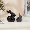 Home Décor Ceramic Rabbit Figurines (Set of 2, Black and Grey)