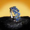 Blue Exquisite Flower Elegant Ring Blue Petal Ring White Cz Fashion Jewelry Handmade Enamel Jewelry