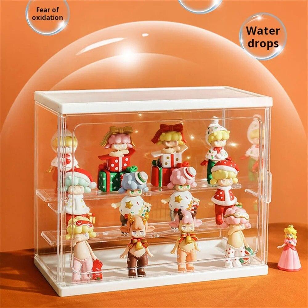 Стеллаж для хранения и демонстрации товаров, большая вместимость, шкаф-витрина с глухими коробками, шкаф для хранения кукол, шкаф для коллекций ручной работы