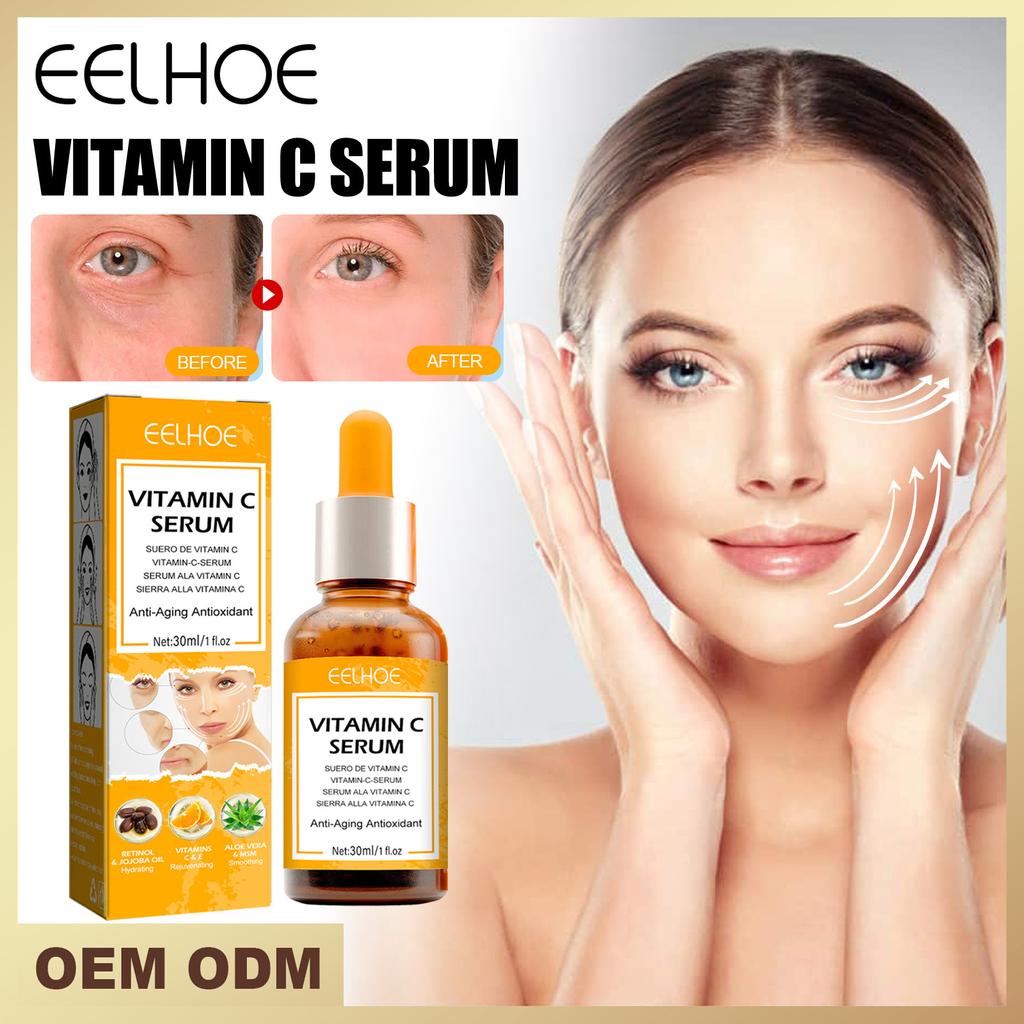 EELHOE 30 мл сыворотка с витамином С, сыворотка с витамином С, отбеливающая VC эссенция, масло для местного применения, сыворотка для лица с гиалуроновой кислотой, витамин Е, косметика