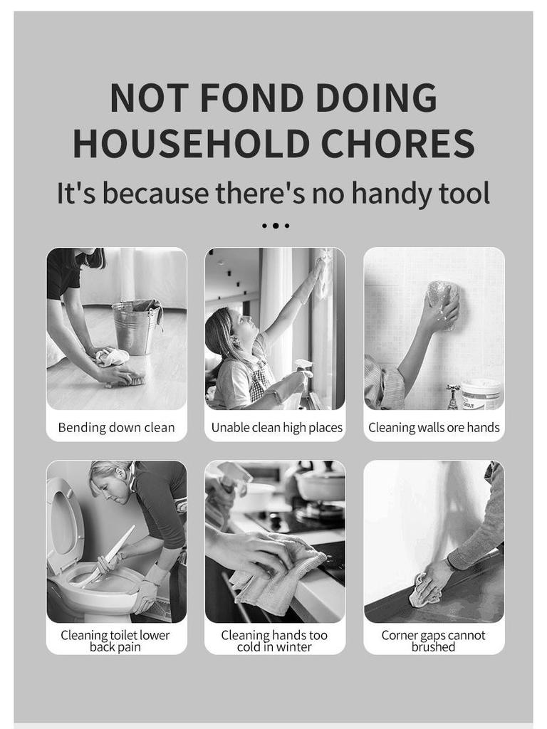 Ручная электрическая телескопическая щетка для чистки ванной комнаты и туалета