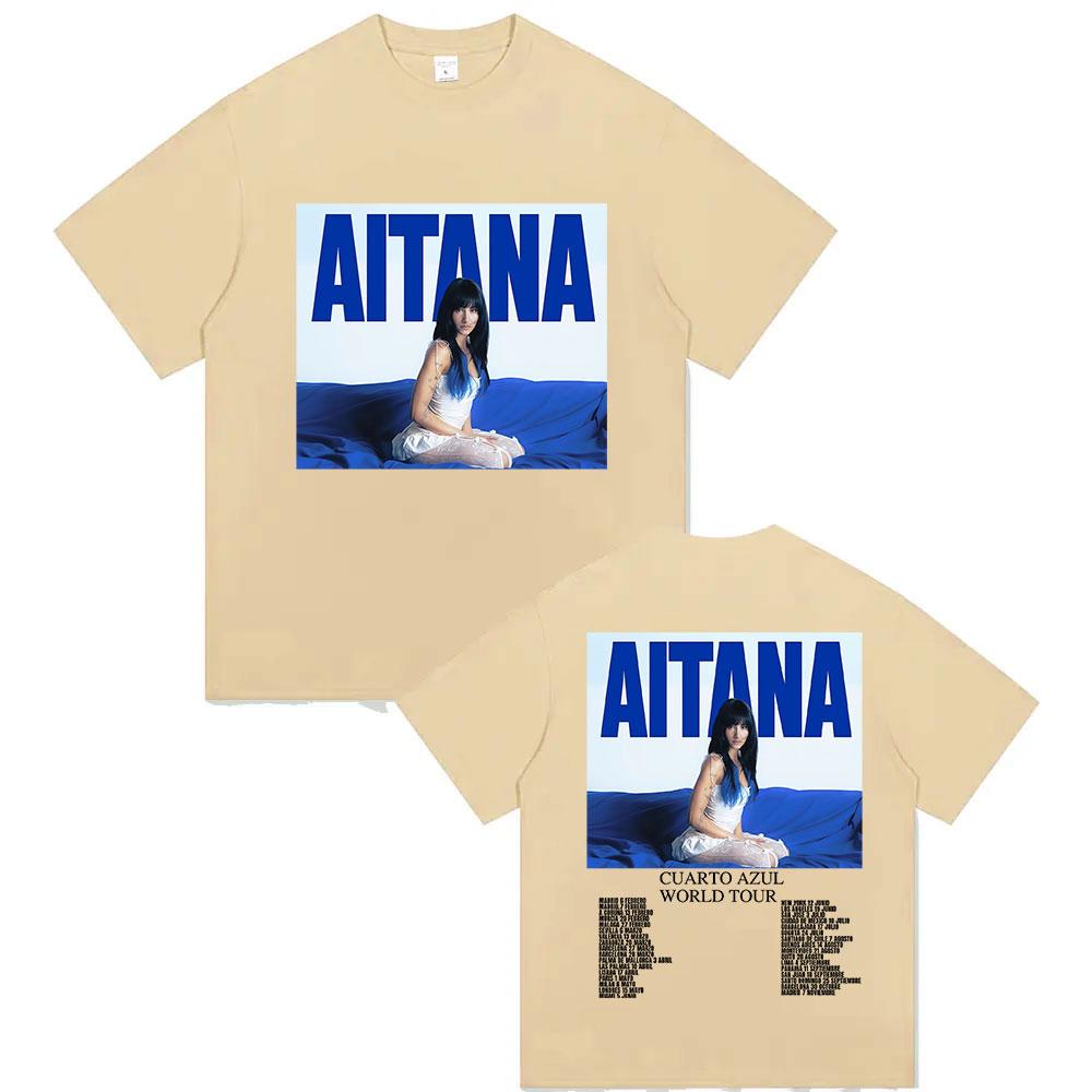 Singer Aitana Cuarto Azul World Tour 2025 Graphic Tshirt for Unisex and Women Retro Fashion Summer Print 100 Pure Cotton Tshirt