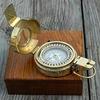 Military Compass with Wooden Box Traveler Trekking, Hunting, Survival Compass