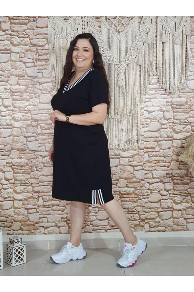 Женское платье большого размера, черное полосатое платье больших размеров