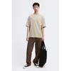 H M Oversized FiT T sHirT Beige