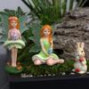 3Pcs Miniature Angel Figurines, Rabbit Resin Statues Dollhouse Decoration, Housewarming Fairy Garden