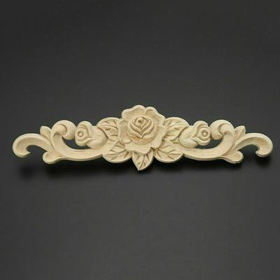 Красивая деревянная аппликация, резьба по дереву, наклейка на мебель