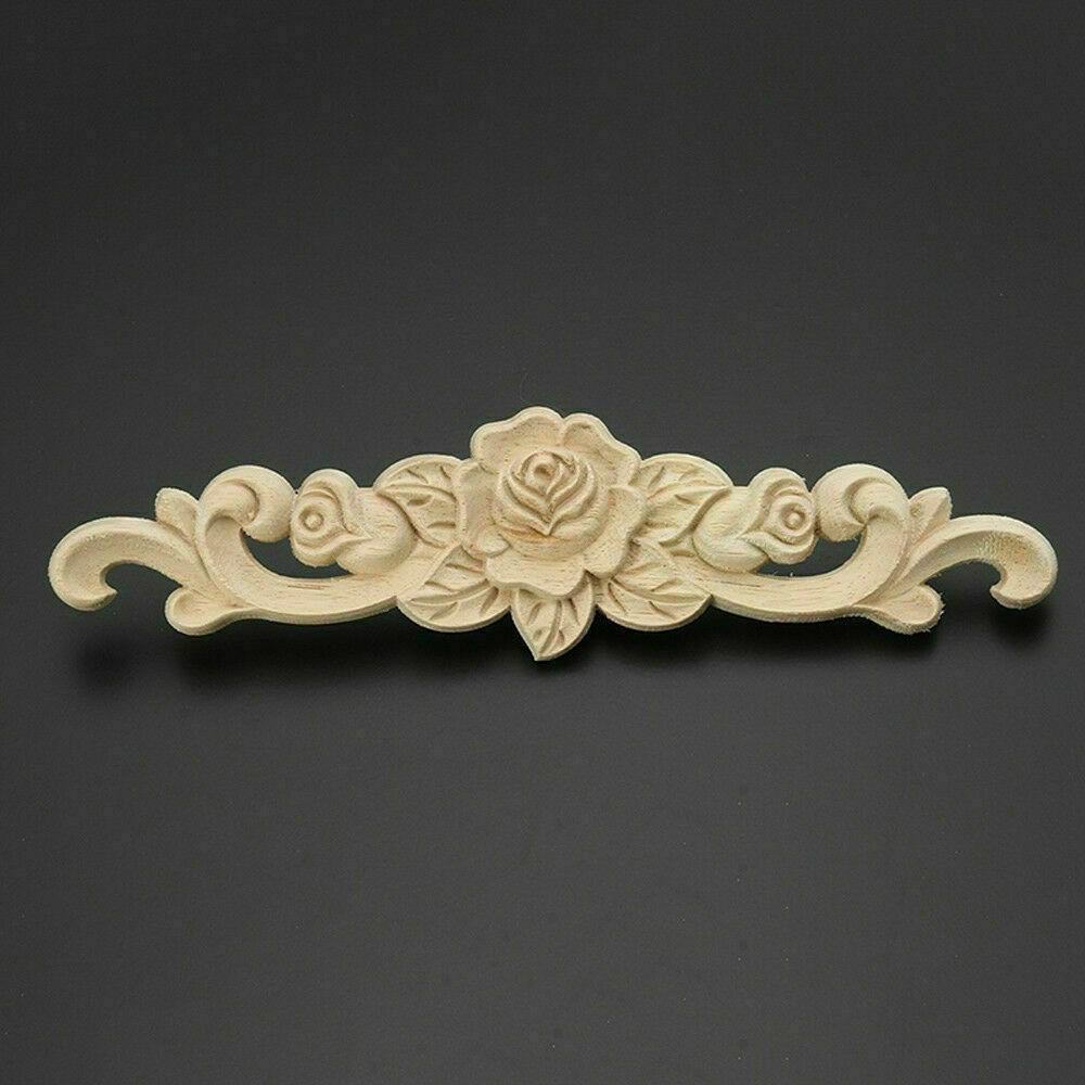 Красивая деревянная аппликация, резьба по дереву, наклейка на мебель