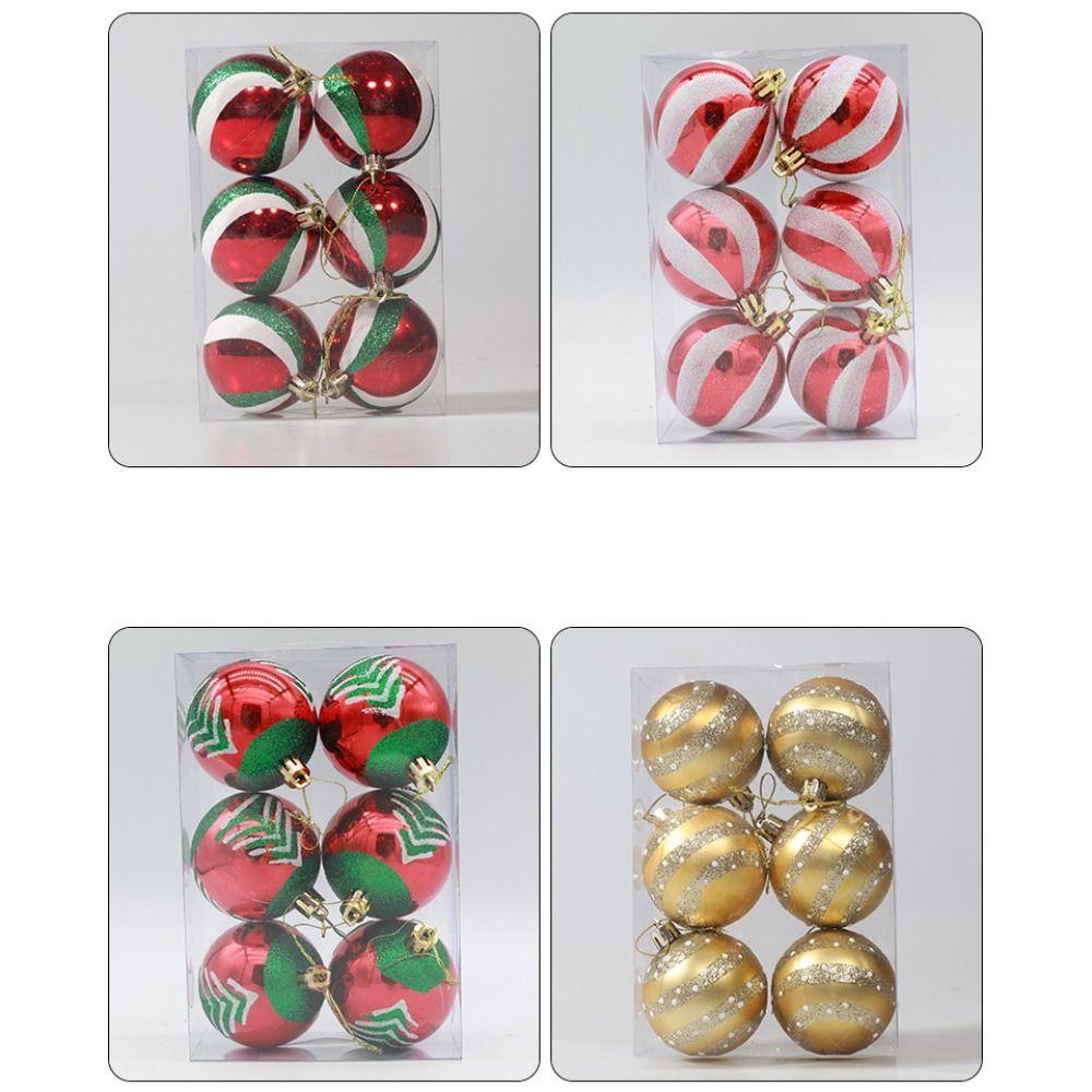 6Pcs 10 Colors Christmas Tree Balls 6cm Xmas Baubles High-quality Christmas Ball Set Showcase