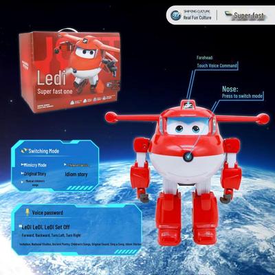 Трансформируемый робот Shifeng Super Wings Лео: Умная обучающая игрушка-рассказчик для детей