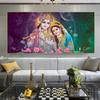 Classic Hindu God Posters and Prints Radha Lord Krishna Canavs Painting Wall Art Colorful Religious Pictures for Living Room