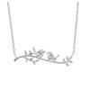 [Q3341] - Серебряное колье 'Couples Oiseaux', серебро с родиевым покрытием - 30x10 мм