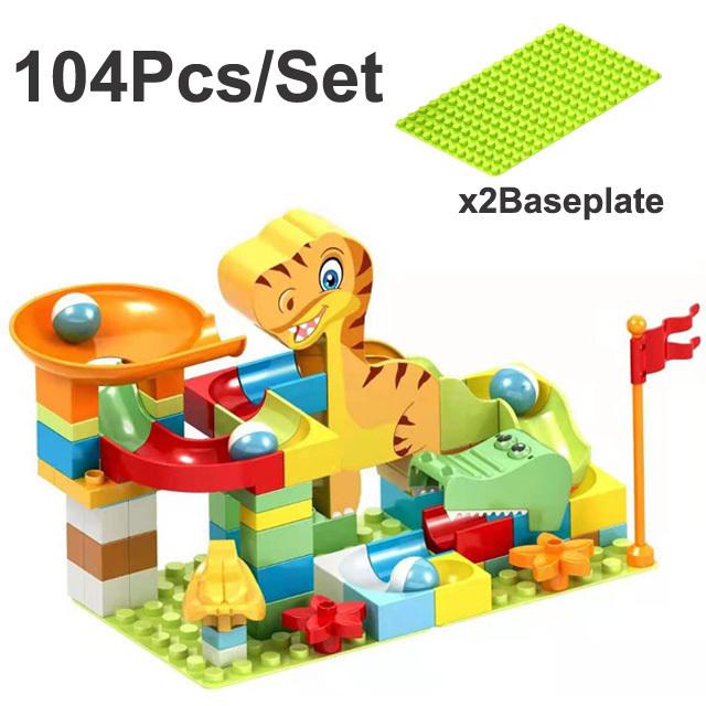 90-200PCS DIY Assembly Marble Race Run Big Block Construction Building Blocks Funnel Slide Bricks Educational Toys For