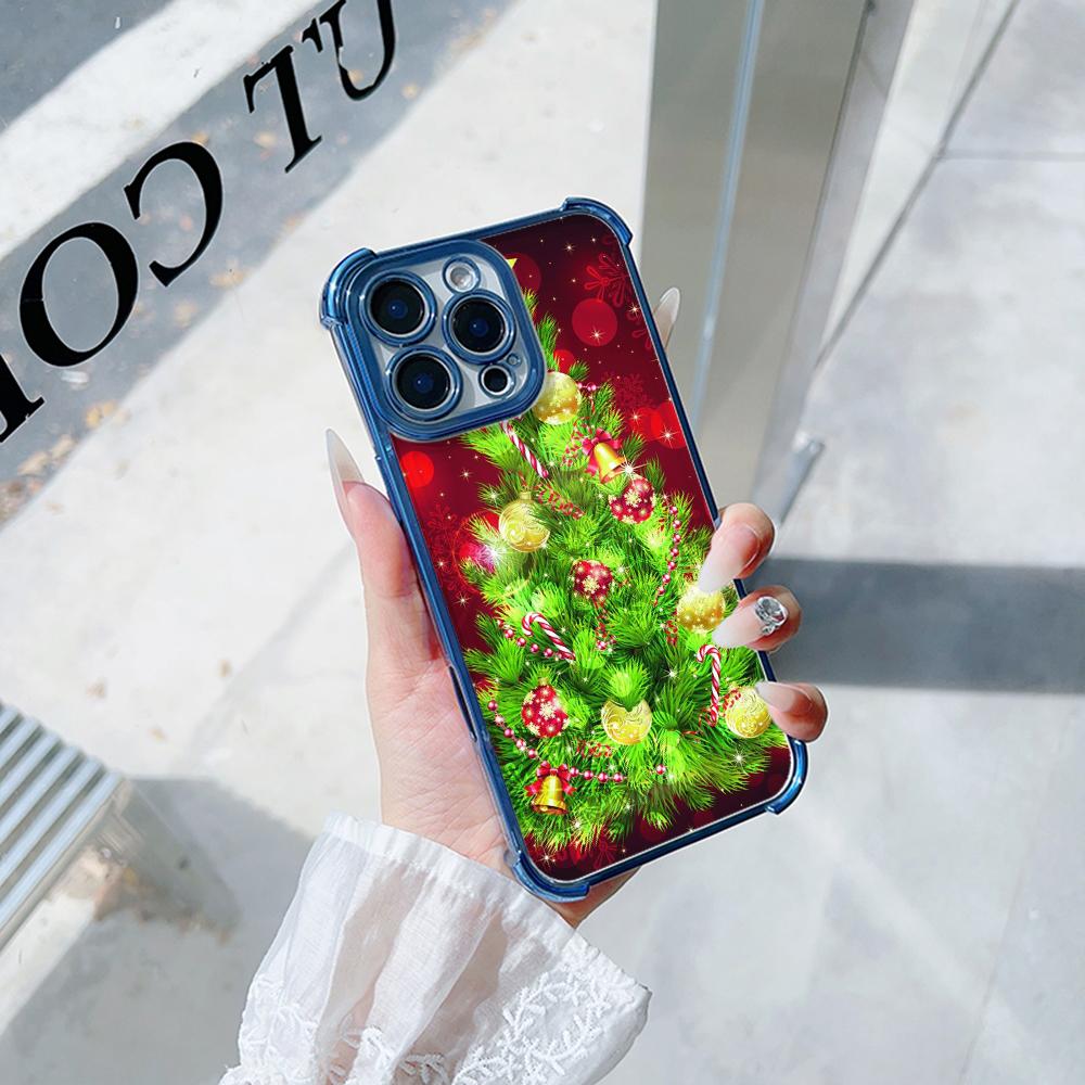 Ae113 Merry Christmas art Santa design art Гальванизированные чехлы для телефонов TPU для Xiaomi 11 Lite Redmi Note 13 Pro 12C Huawei Защитный чехол на четыре угла