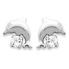 [J2820] - Silver Earrings 'Tendres Dauphins' Silver White (rhodium-plated) - 9x10 Mm