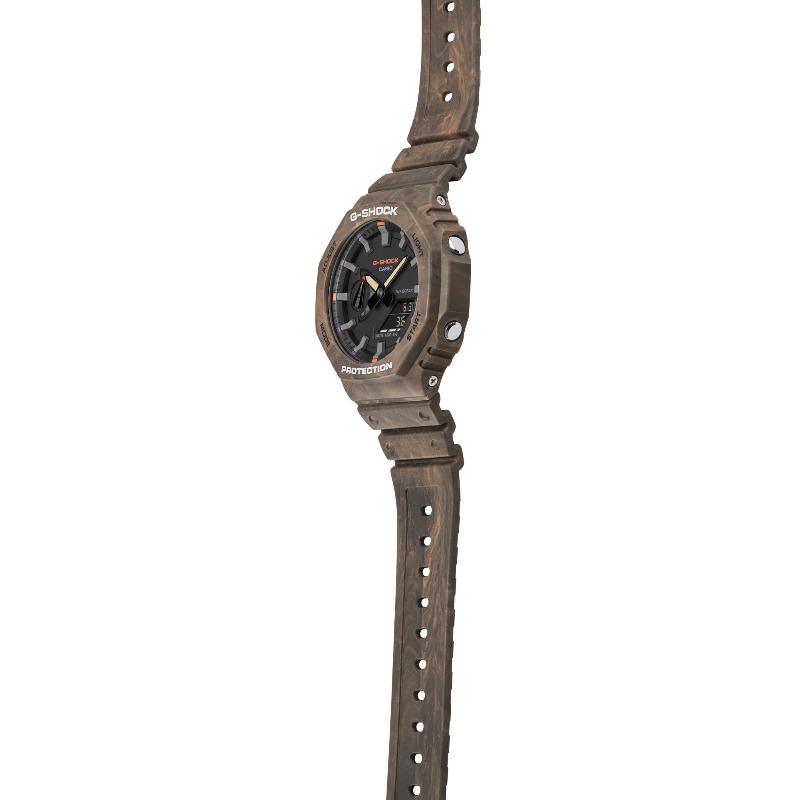 Casio Мужские часы G-SHOCK из смолы, водостойкость 200 м, аналогово-цифровые, ударопрочные, кварцевые, GA-2100FR-5A