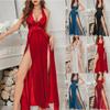 Ladies Beautiful Sexy Solid Color Mesh High Split Sleeping Dress Fun Underwear Set
