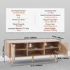 Rattan TV Stand, Boho TV Cabinet for 55 inch TV, Mid Century Modern TV Stand, Rattan TV Console with Adjustable Shelfs for Living Room, Media Room,