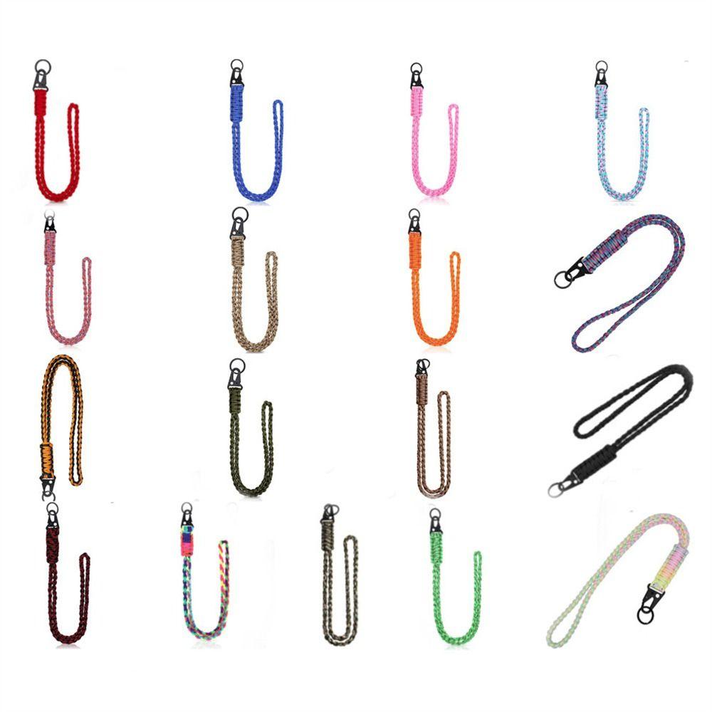 Metal Clip Paracord Neck Lanyard Parachute Rope Umbrella Rope Keychain  Outdoor Survival