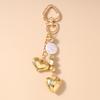 New Alloy Love Heart Keychain Women Girls Pearl Key Ring Pendants Handbag Decor DIY Handmade Jewelry Gift