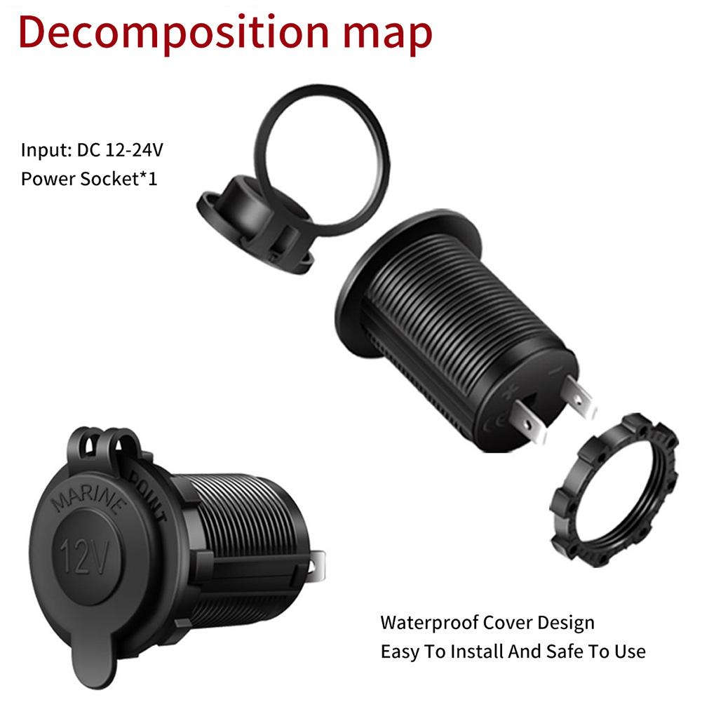 12-24 В прикуриватель штекер питания водонепроницаемый с проводом автомобильный прикуриватель гнездо питания для автомобиля грузовика мотоцикла лодки