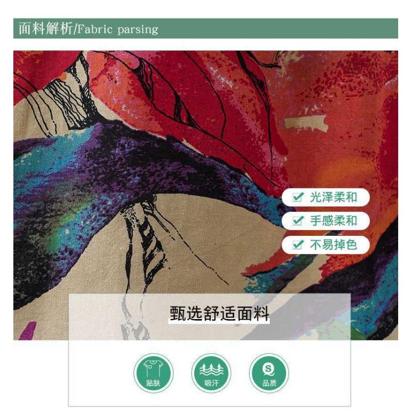 Круглый вырез Свободное Платье Литературное Плюс Сайз с Длинным Рукавом