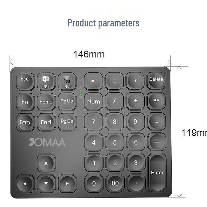 JOMAA Мини-клавиатура JOMAA Dual Bluetooth, бесшумная, для офиса, финансов, бухгалтерии, цифровая
