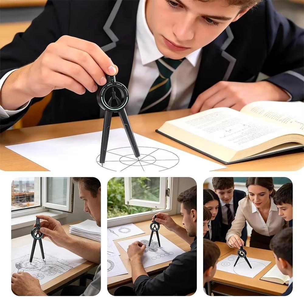 Visible Radius Scale Digital Display Compass Multi-Functional Drafting Compass Drafting Work